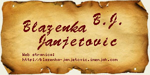 Blaženka Janjetović vizit kartica